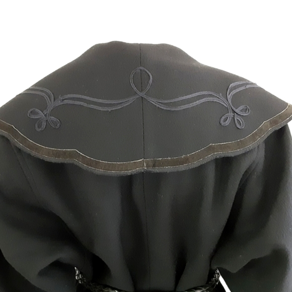 VTG DAVID BENJAMIN Double Breast 100% Wool Wide Suede Trim Collar Coat - Picture 6 of 12